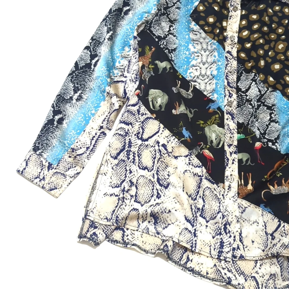 Adore | Button Up Blouse | Reptile | Retro | Animal Print | Flowy | Lightweight